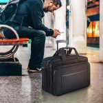 KROSER Rolling Laptop Bag Premium Wheeled Briefcase Fits Up to 17.3 Inch Laptop Water-Proof Overnight Roller Case Computer Bag with RFID Pockets for Travel/Business/School/Men/Women-Black - Image 6